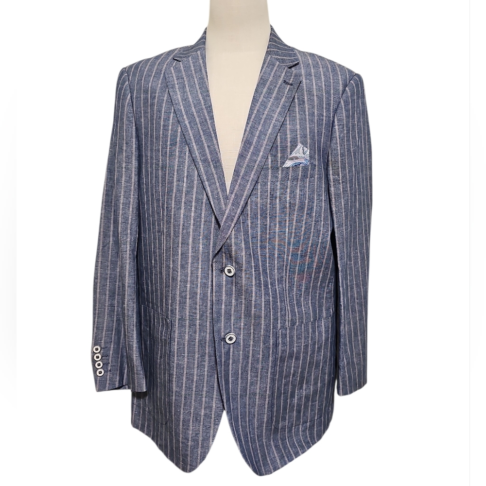 Alan Flusser Striped Linen Sport Coat